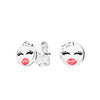 PDE091 Genuine 925 Sterling Silver Magnolia Bloom, Pale Cerise Enamel & Pink CZ Stud Earrings for Women Jewelry Bijoux