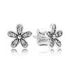 PDE091 Genuine 925 Sterling Silver Magnolia Bloom, Pale Cerise Enamel & Pink CZ Stud Earrings for Women Jewelry Bijoux