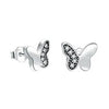 PDE091 Genuine 925 Sterling Silver Magnolia Bloom, Pale Cerise Enamel & Pink CZ Stud Earrings for Women Jewelry Bijoux