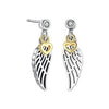PDE100 S925 Hot Sale Genuine 925 Sterling Silver Statement Feather Fairy Wings Stud Earrings for Women Fashion Silver Jewe