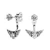 PDE11 925 Sterling Silver Geometric Snowflake Flower Clear CZ Stud Earrings for Women Brincos Fine Jewelry Bijoux Gift