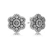 PDE11 925 Sterling Silver Geometric Snowflake Flower Clear CZ Stud Earrings for Women Brincos Fine Jewelry Bijoux Gift