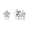 PDE11 925 Sterling Silver Geometric Snowflake Flower Clear CZ Stud Earrings for Women Brincos Fine Jewelry Bijoux Gift