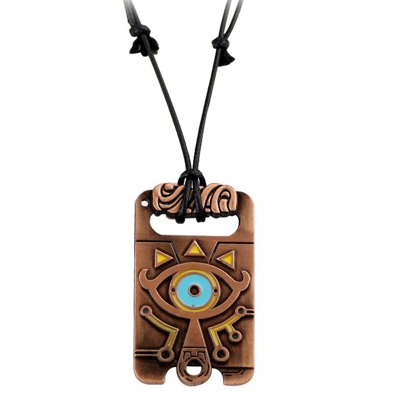 Zelda Breath of the Wild Zinc Alloy 2 Color Rope Pendant Necklace Punk Demon Eyes Sweater Chain Necklace Unisex Gifts Jewelry
