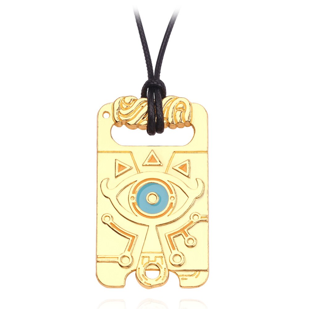 Zelda Breath of the Wild Zinc Alloy 2 Color Rope Pendant Necklace Punk Demon Eyes Sweater Chain Necklace Unisex Gifts Jewelry