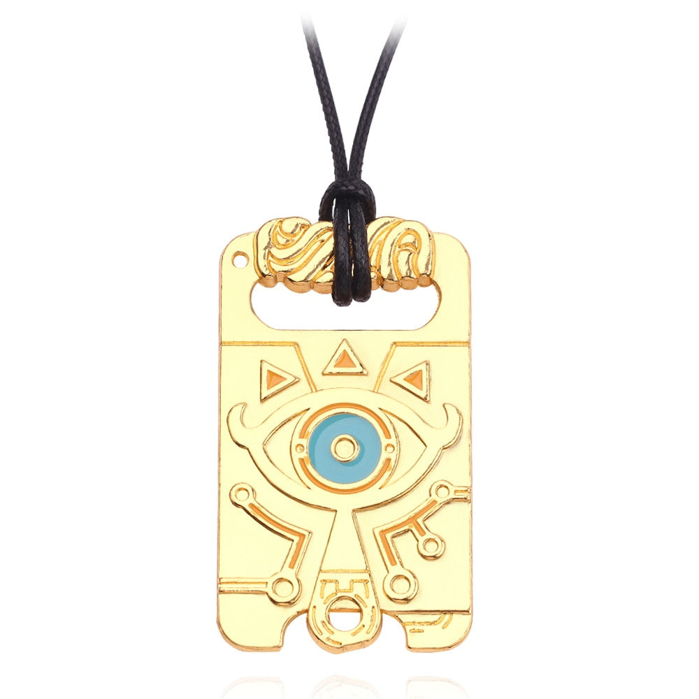 Zelda Breath of the Wild Zinc Alloy 2 Color Rope Pendant Necklace Punk Demon Eyes Sweater Chain Necklace Unisex Gifts Jewelry
