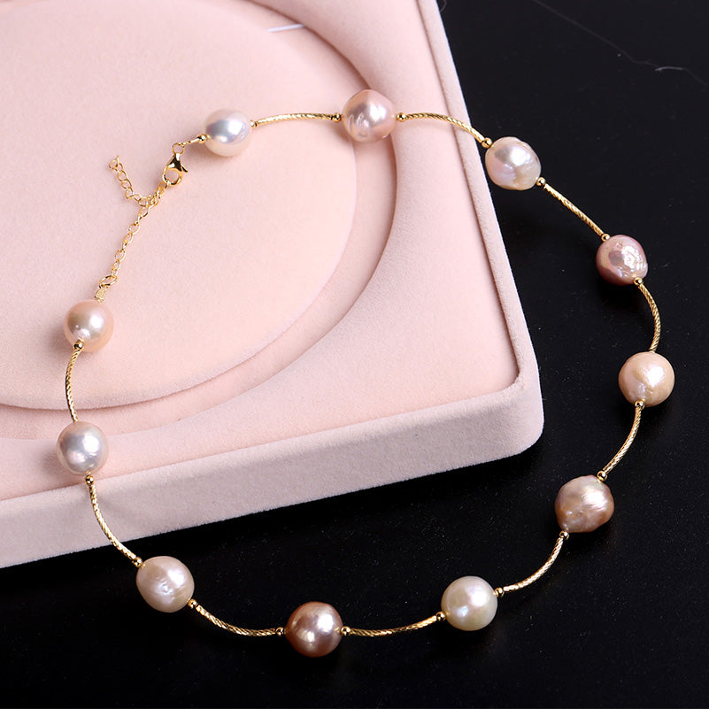 Baroque Pearl Necklace for Women Genuine Jewelry Gift ZN002
