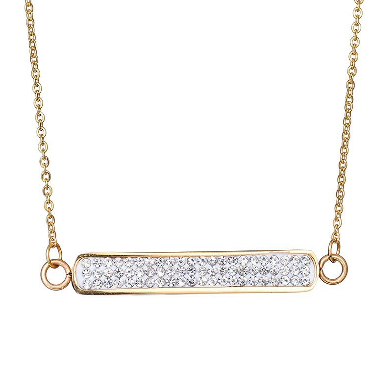 2020 Luxury Rhinestone Crystal Bar Necklace Women Gold Color Stainless Steel Choker Necklaces Statement Jewelry Wholesale