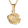 2020 New Gold Color Stainless Steel Tropical Fish Pendant Necklace Women Cute Simple Animal Choker Necklaces Collares