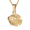 2020 New Gold Color Stainless Steel Tropical Fish Pendant Necklace Women Cute Simple Animal Choker Necklaces Collares