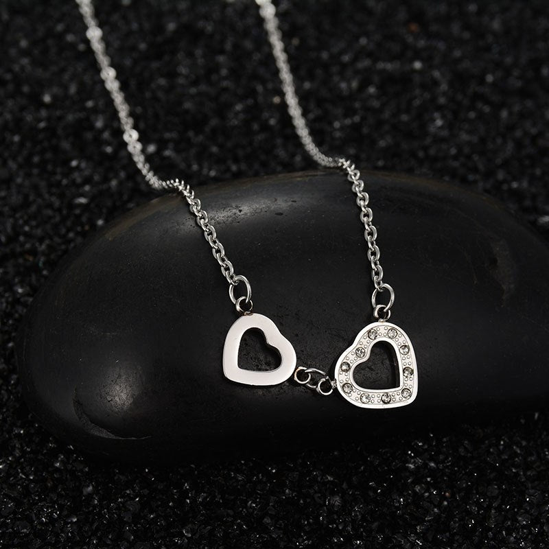 2020 New Rose Gold Silver Color Crystal Love Heart Choker Necklace Women Stainless Steel Chocker Necklaces Collares Mujer