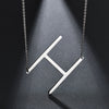 2020 Silver Color Initial Letter Necklace Choker Women A-Z Shape Classic Alphabet Letter Necklaces Stainless Steel Jewelry
