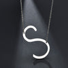 2020 Silver Color Initial Letter Necklace Choker Women A-Z Shape Classic Alphabet Letter Necklaces Stainless Steel Jewelry