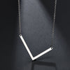 2020 Silver Color Initial Letter Necklace Choker Women A-Z Shape Classic Alphabet Letter Necklaces Stainless Steel Jewelry