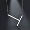 2020 Silver Color Initial Letter Necklace Choker Women A-Z Shape Classic Alphabet Letter Necklaces Stainless Steel Jewelry