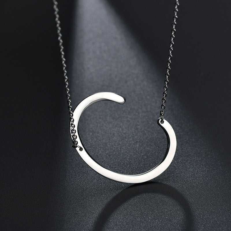 2020 Silver Color Initial Letter Necklace Choker Women A-Z Shape Classic Alphabet Letter Necklaces Stainless Steel Jewelry