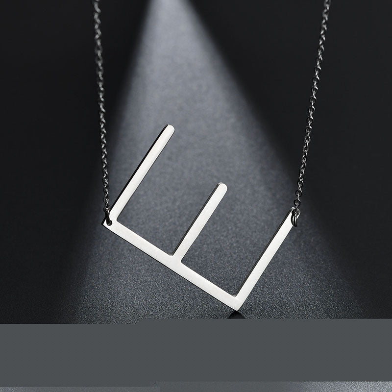 2020 Silver Color Initial Letter Necklace Choker Women A-Z Shape Classic Alphabet Letter Necklaces Stainless Steel Jewelry