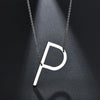 2020 Silver Color Initial Letter Necklace Choker Women A-Z Shape Classic Alphabet Letter Necklaces Stainless Steel Jewelry