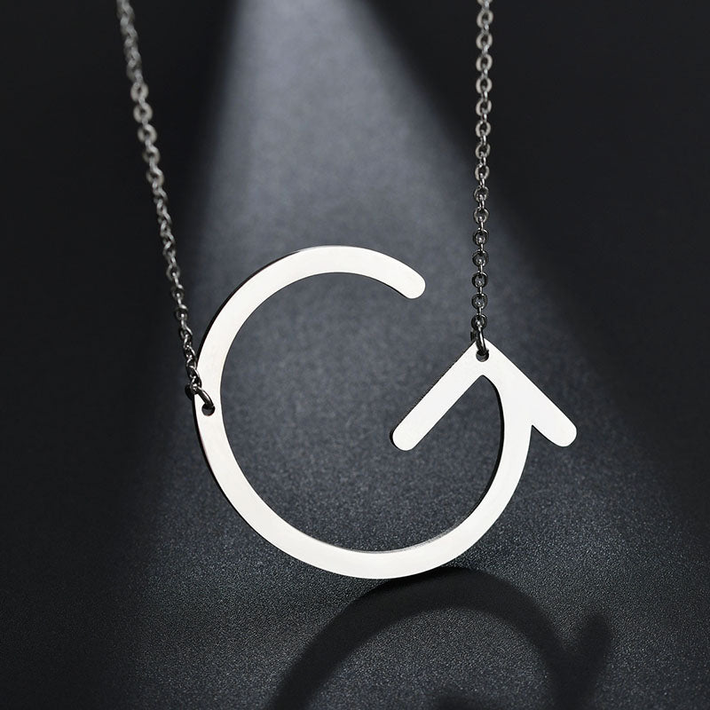 2020 Silver Color Initial Letter Necklace Choker Women A-Z Shape Classic Alphabet Letter Necklaces Stainless Steel Jewelry