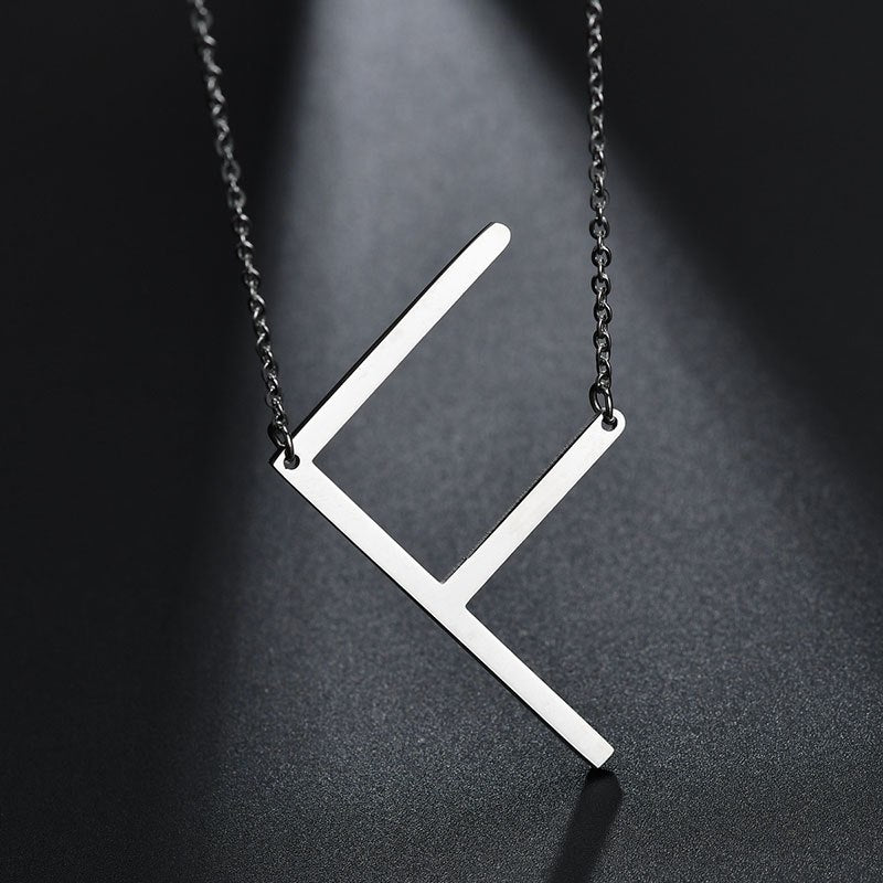 2020 Silver Color Initial Letter Necklace Choker Women A-Z Shape Classic Alphabet Letter Necklaces Stainless Steel Jewelry