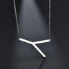 2020 Silver Color Initial Letter Necklace Choker Women A-Z Shape Classic Alphabet Letter Necklaces Stainless Steel Jewelry