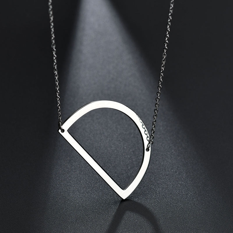 2020 Silver Color Initial Letter Necklace Choker Women A-Z Shape Classic Alphabet Letter Necklaces Stainless Steel Jewelry