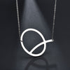 2020 Silver Color Initial Letter Necklace Choker Women A-Z Shape Classic Alphabet Letter Necklaces Stainless Steel Jewelry