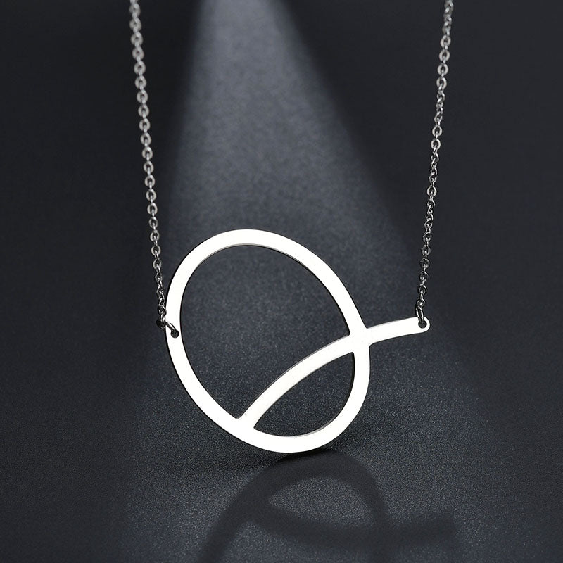 2020 Silver Color Initial Letter Necklace Choker Women A-Z Shape Classic Alphabet Letter Necklaces Stainless Steel Jewelry