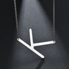 2020 Silver Color Initial Letter Necklace Choker Women A-Z Shape Classic Alphabet Letter Necklaces Stainless Steel Jewelry