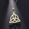 2020 Viking Jewelry Irish Knot Charm Pendant Necklace Triquetra Gold Silver Color Stainless Steel Men Chain Necklaces