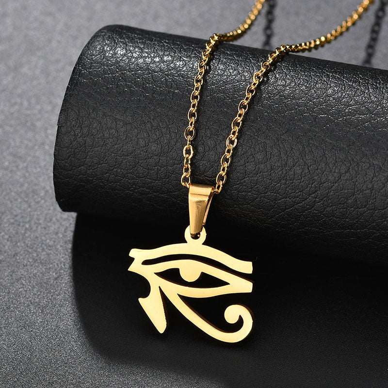 Luxury Gold Silver Color Rah Egypt Eye of Horus Pendant Necklace Hop Choker Necklaces for Women Men Collares