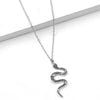 Zinc Alloy Punk Style Animal Snake Viper Cobra Pendant Chain Collar Necklace Women Men Gift Jewelry