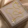 Zircon Angel Girl Pendant Necklace Charm Crystal Necklaces For Women 2023 Stainless Steel Couple Jewerly Christmas Gift collares