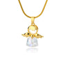 Zircon Angel Girl Pendant Necklace Charm Crystal Necklaces For Women 2023 Stainless Steel Couple Jewerly Christmas Gift collares