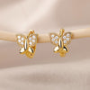 Zircon Butterfly Hoop Earrings For Women Stainless Steel Crystal Earrings 2023 Trend Wedding Band Couple Aesthetic Jewerly Femme