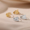 Zircon Butterfly Hoop Earrings For Women Stainless Steel Crystal Earrings 2023 Trend Wedding Band Couple Aesthetic Jewerly Femme
