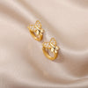 Zircon Butterfly Hoop Earrings For Women Stainless Steel Crystal Earrings 2023 Trend Wedding Band Couple Aesthetic Jewerly Femme