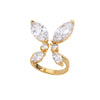 Zircon Butterfly Rings For Women Girls Stainless Steel Crystal Gold  Gold Color Finger Rind Female Couple Jewerly Gift