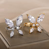 Zircon Butterfly Rings For Women Girls Stainless Steel Crystal Gold  Gold Color Finger Rind Female Couple Jewerly Gift