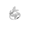 Zircon Butterfly Rings for Women Open Adjustable Stainless Steel Shiny Finger Ring 2023 Trend Wedding Couple Jewelry anillos