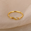 Zircon Chain Rings For Women Stainless Steel Gold Color Finger Ring Punk Hip Pop Jewelry Christmas Gift anillos mujer