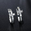 Zircon Cross Earrings For Women 925 Stamp Silver Color Hoop Earrings Retro  Jewelry 2022 Accessories