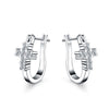Zircon Cross Earrings For Women 925 Stamp Silver Color Hoop Earrings Retro  Jewelry 2022 Accessories