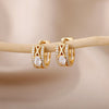 Zircon Flower Hoop Earrings for Women Stainless Steel Gold Color Earrings 2023 Trend Korean Wedding Couple Jewerly Gift femme