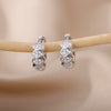 Zircon Flower Hoop Earrings for Women Stainless Steel Gold Color Earrings 2023 Trend Korean Wedding Couple Jewerly Gift femme