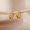 Zircon Flower Hoop Earrings for Women Stainless Steel Gold Color Earrings 2023 Trend Korean Wedding Couple Jewerly Gift femme