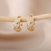 Zircon Flower Hoop Earrings for Women Stainless Steel Gold Color Earrings 2023 Trend Korean Wedding Couple Jewerly Gift femme