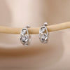 Zircon Flower Hoop Earrings for Women Stainless Steel Gold Color Earrings 2023 Trend Korean Wedding Couple Jewerly Gift femme