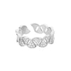 Zircon Ginkgo Biloba Rings for Women Adjustable Stainless Steel Gold Color Finger Ring Couple Wedding Jewerly anillos