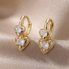 Zircon Heart Drop Earrings for Women Stainless Steel Couple Earrings 2023 Trend French Romantic Jewelry boucle oreille femme